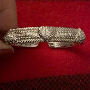 Judith Ripka cuff heart sterling bracelet